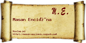 Masan Enciána névjegykártya